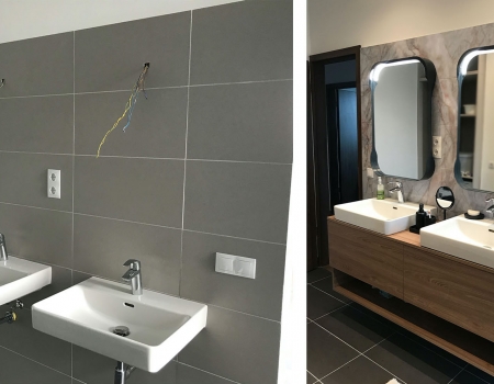 Egy újépítésű társasház fürdőjének újragondolása